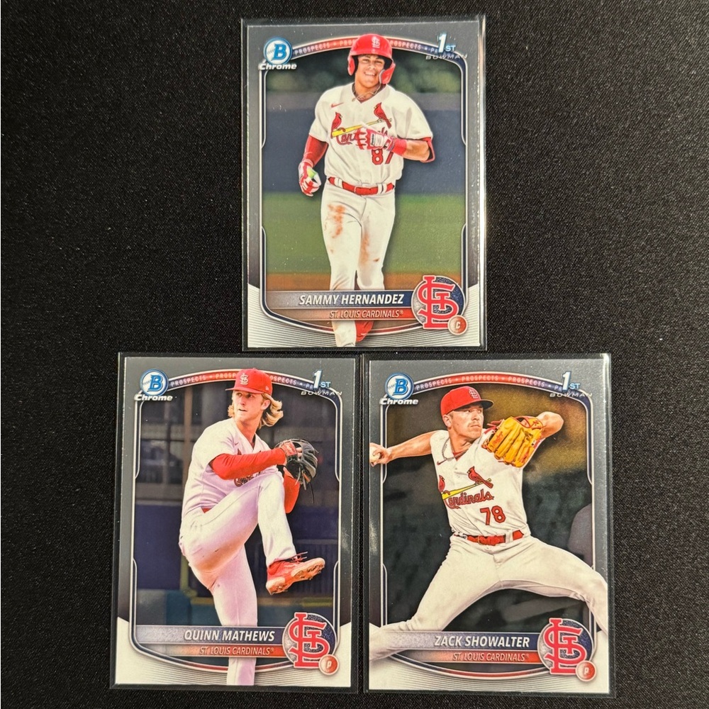 2025 Bowman - Chrome 1st Prospects - St Louis Cardinals - Lot of 3